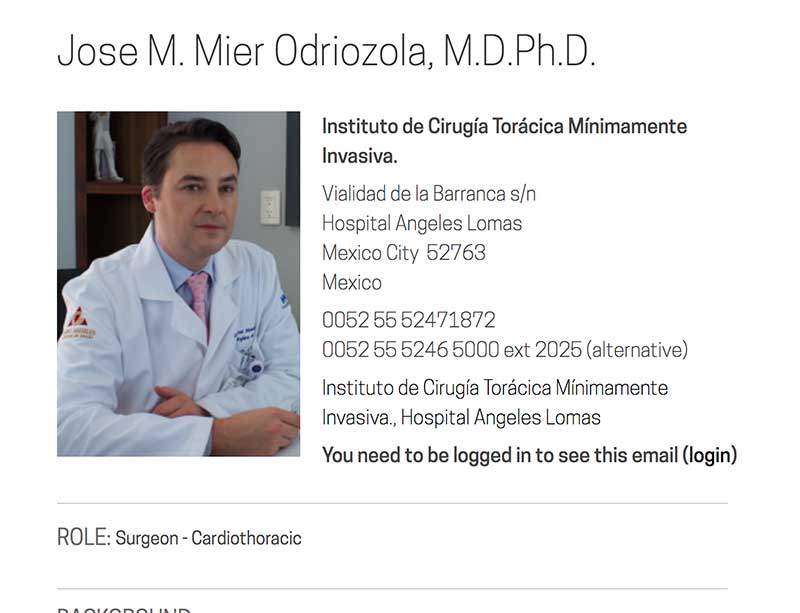 Jose Mier Thoracic Surgeon