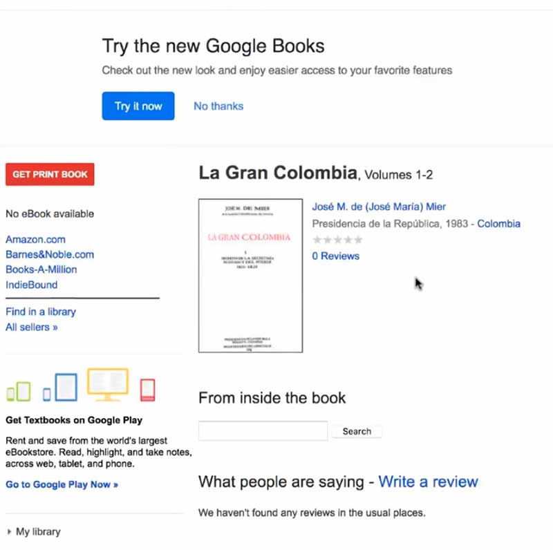 Jose Mier's book La Gran Colombia