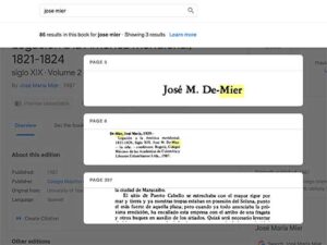 Jose Maria de Mier reference in Google Books