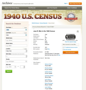 jose mier information 1940 census