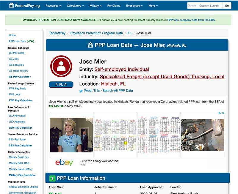 jose mier ppp loan website