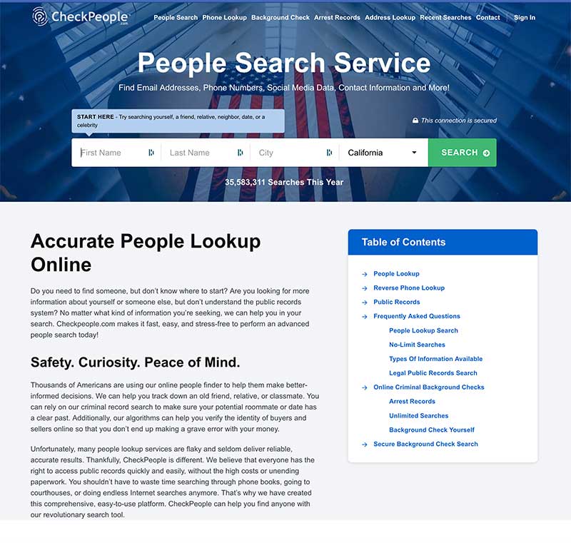 Screenshot of CheckPeople.com Jose Mier Sun Valley