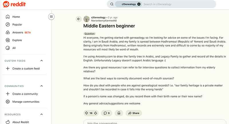 Reddit Middle East genealogy article Jose Mier Sun Valley