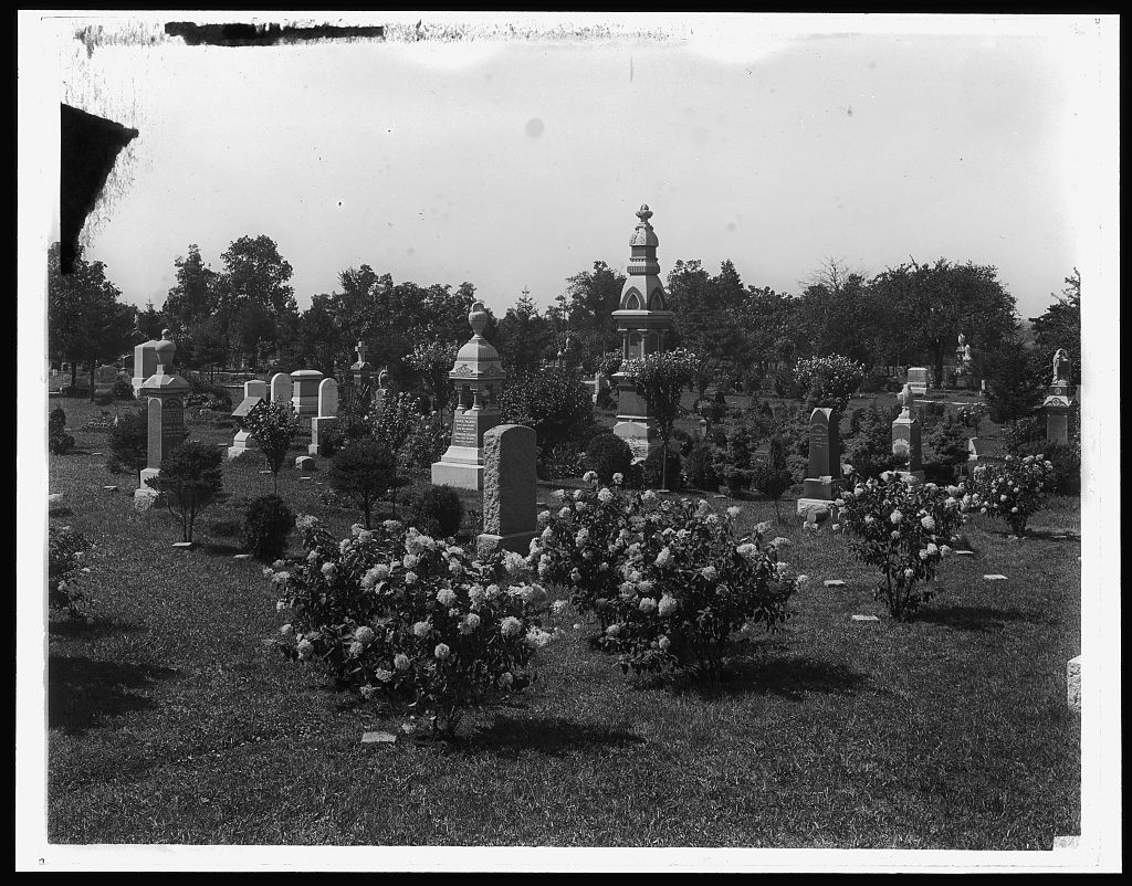 Historic cemetery photograph from the Detroit Publishing Company collection, circa 1904–1920